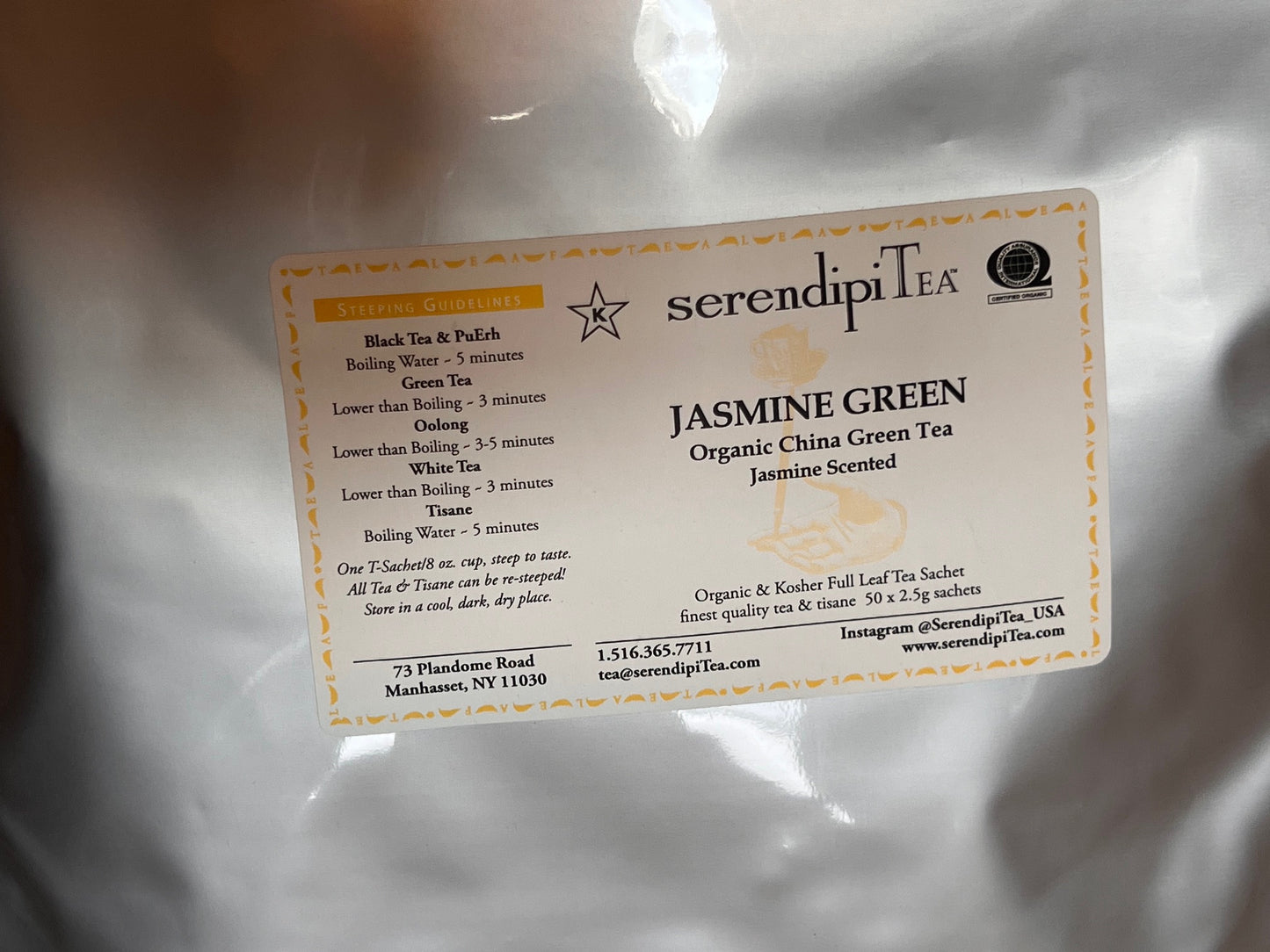 Organic Jasmine Green Tea Sachets